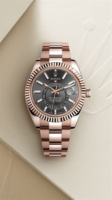 rolex sky dweller rose gold rhodium dial|Rolex Sky-Dweller everose gold.